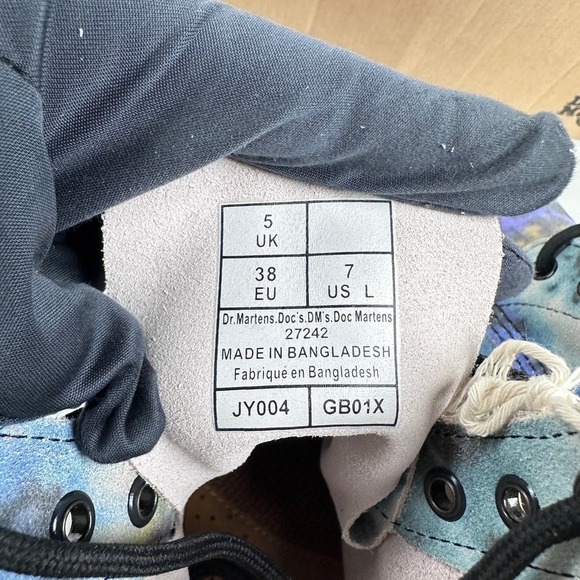 NIB Dr Martens 1460 Pascal Blue Tie Dye Printed Suede Leather Boots US 7 - Picture 14 of 16